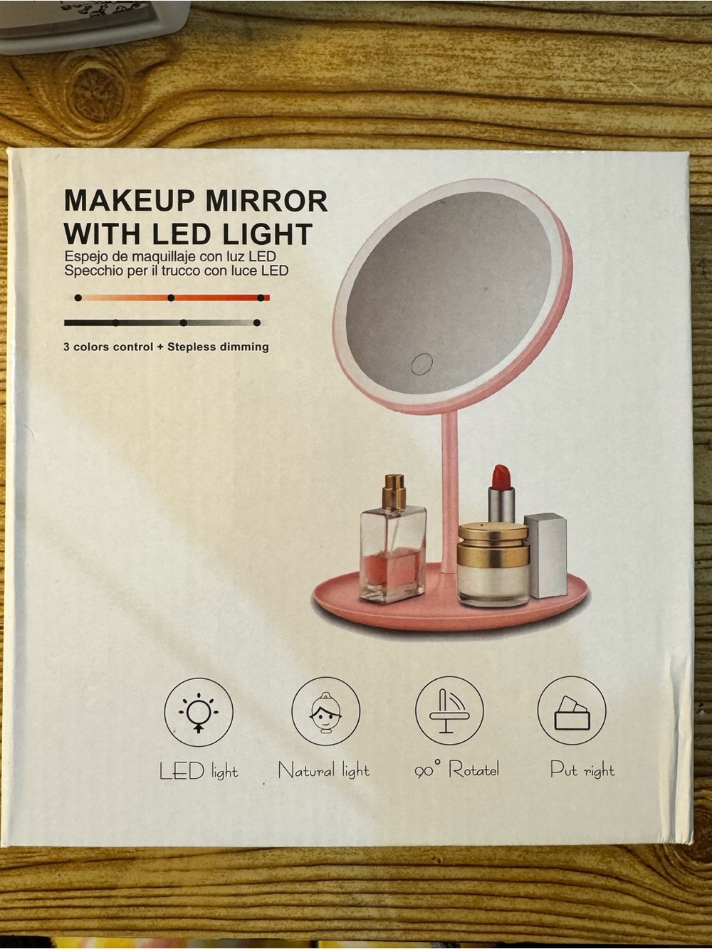 Makeup Mirror with LED Light - White